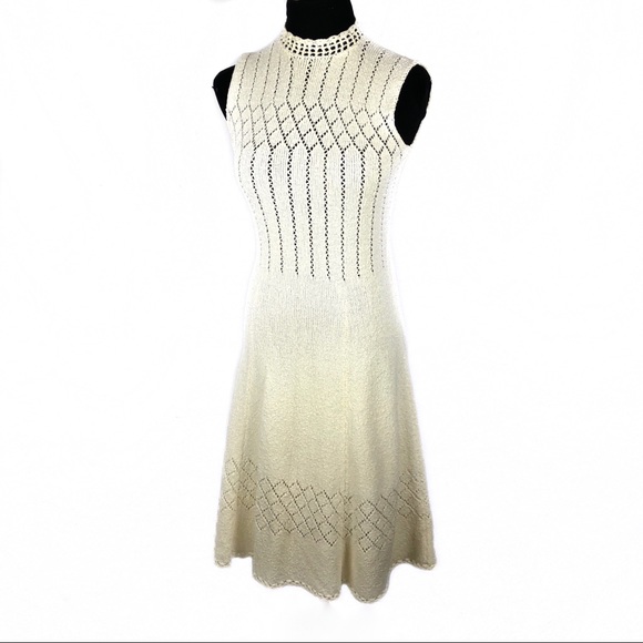 Vintage Dresses & Skirts - Gorgeous vintage crochet knit 70’s dress